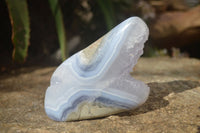 Polished Blue Lace Agate Free Forms  x 3 From Nsanje, Malawi