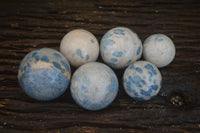 Polished Blue Spinel Quartz Spheres  x 6 From Madagascar - Toprock Gemstones and Minerals 