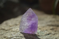 Polished Window Amethyst Points  x 12 From Ankazobe, Madagascar