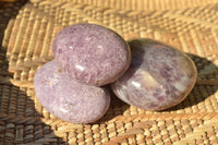 Polished Lithium Mica Purple Lepidolite Palm Stones (Some With Pink Rubellite) x 24 From Madagascar - TopRock