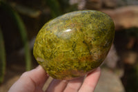 Polished Green Opal Standing Free Forms  x 3 From Antsirabe, Madagascar