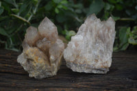 Natural Cascading White Phantom Smokey Quartz Specimens  x 6 From Luena, Congo - Toprock Gemstones and Minerals 