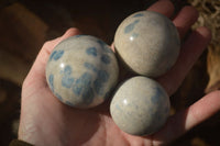 Polished Blue Spinel Quartz Spheres  x 6 From Madagascar - Toprock Gemstones and Minerals 