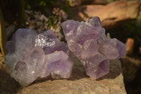 Natural Jacaranda Amethyst Clusters x 2 From Zambia