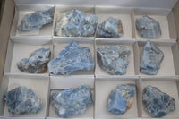 Natural New Sky Blue Calcite Specimens  x 12 From Spitzkop, Namibia - Toprock Gemstones and Minerals 