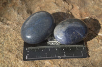 Polished  Blue Lazulite Palm Stones  x 12 From Madagascar