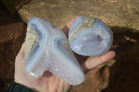 Polished Blue Lace Agate Free Forms  x 3 From Nsanje, Malawi