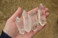 Polished Double Terminated Semi Optic Quartz Crystals  x 12 From Madagascar - TopRock