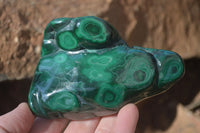 Polished Malachite Free Forms x 3 From Kolwezi, Congo