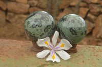 Polished Stromatolite / Kambamba Jasper Spheres  x 2 From Mahajanga, Madagascar - TopRock