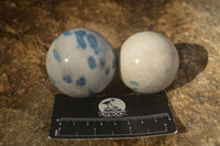 Polished Blue Spinel Quartz Spheres  x 6 From Madagascar - Toprock Gemstones and Minerals 