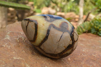 Polished Septaria Dragon's Eggs (Calcite & Aragonite) x 3 From Mahajanga, Madagascar - TopRock