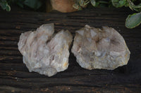 Natural Cascading White Phantom Smokey Quartz Clusters  x 2 From Luena, Congo - Toprock Gemstones and Minerals 