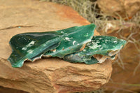 Natural One Side Polished Green Chrome Chrysoprase Slices  x 6 From Zimbabwe - TopRock