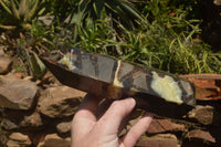 Polished Large Septaria (Yellow Calcite and Aragonite) Point x 1 From Mahajanga, Madagascar - TopRock