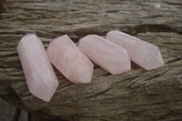 Polished Gemmy Double Terminated Rose Quartz Points x 12 From Ambatondrazaka, Madagascar - TopRock