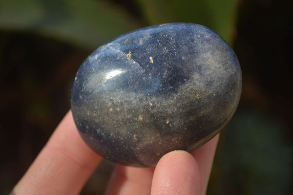 Polished  Blue Lazulite Palm Stones  x 12 From Madagascar