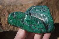 Polished Malachite Free Forms x 3 From Kolwezi, Congo