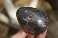 Polished Rhodonite Gemstone Eggs x 6 From Madagascar