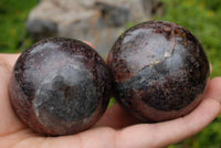 Polished Blood Red Specular Gemmy Garnet Spheres x 4 From Madagascar - TopRock