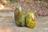 Polished Green Opal Standing Free Forms  x 4 From Antsirabe, Madagascar - TopRock