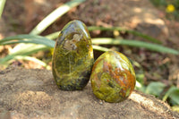 Polished Green Opal Standing Free Forms  x 4 From Antsirabe, Madagascar - TopRock