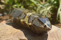 Polished Large Septaria (Yellow Calcite and Aragonite) Point x 1 From Mahajanga, Madagascar - TopRock