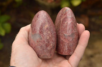 Polished Pink Rhodonite Standing Free Forms  x 6 From Madagascar - TopRock