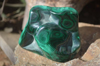 Polished Malachite Free Forms x 3 From Kolwezi, Congo