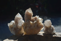 Natural Cascading White Phantom Smokey Quartz Clusters  x 3 From Luena, Congo - Toprock Gemstones and Minerals 