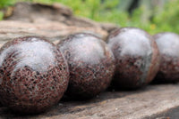 Polished Blood Red Specular Gemmy Garnet Spheres x 4 From Madagascar - TopRock