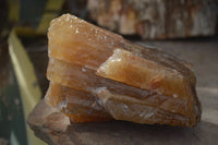 Natural Honey Aragonite Etched & Cobbed Pieces  x 2 From Namibia