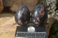 Polished Rhodonite Gemstone Eggs x 6 From Madagascar