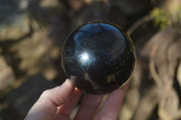 Polished Schorl Black Tourmaline Spheres x 3 From Madagascar