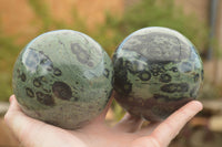 Polished Stromatolite / Kambamba Jasper Spheres  x 2 From Mahajanga, Madagascar - TopRock