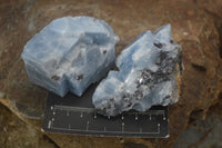 Natural New Sky Blue Calcite Specimens  x 12 From Spitzkop, Namibia - Toprock Gemstones and Minerals 