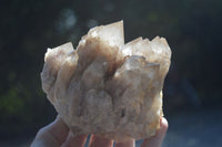 Natural Cascading White Phantom Smokey Quartz Clusters  x 2 From Luena, Congo - Toprock Gemstones and Minerals 