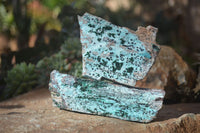 Natural Drusy Coated Chrysocolla Dolomite With Malachite Specimens x 4 From Likasi, Congo