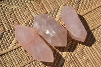 Polished Double Terminated Gemmy Rose Quartz Points x 12 From Madagascar - TopRock