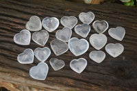 Polished Mini Girasol Pearl Quartz Hearts x 20 From Ambatondrazaka, Madagascar