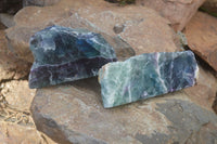 Polished Watermelon Fluorite Slices  x 2 From Uis, Namibia