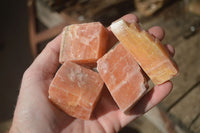 Natural New Sunset Orange Calcite Specimens  x 24 From Spitzkop, Namibia