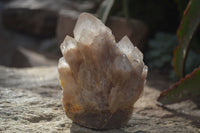 Natural Cascading Smokey Quartz Clusters x 3 From Luena, Congo