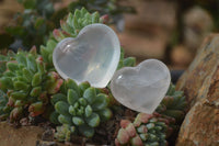 Polished Mini Girasol Pearl Quartz Hearts x 20 From Ambatondrazaka, Madagascar