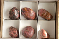 Polished Stunning Red Rhodonite Free Forms x 6 From Zimbabwe - TopRock