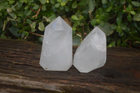 Polished Large Clear Quartz Points x 2 From Madagascar