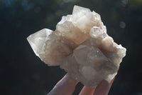 Natural Cascading White Phantom Smokey Quartz Clusters  x 3 From Luena, Congo - Toprock Gemstones and Minerals 