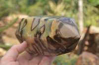 Polished Large Septaria (Yellow Calcite and Aragonite) Point x 1 From Mahajanga, Madagascar - TopRock