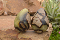 Polished Septaria Dragon's Eggs (Calcite & Aragonite) x 3 From Mahajanga, Madagascar - TopRock