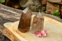 Polished Beautiful Clear Smokey Quartz Points  x 2 From Madagascar - TopRock